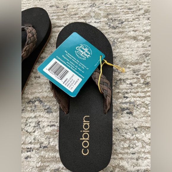 New COBIAN Braided Bounce Chocolate Flip Flops Size 7 Brown  (BRB10-201) - Picture 5 of 6